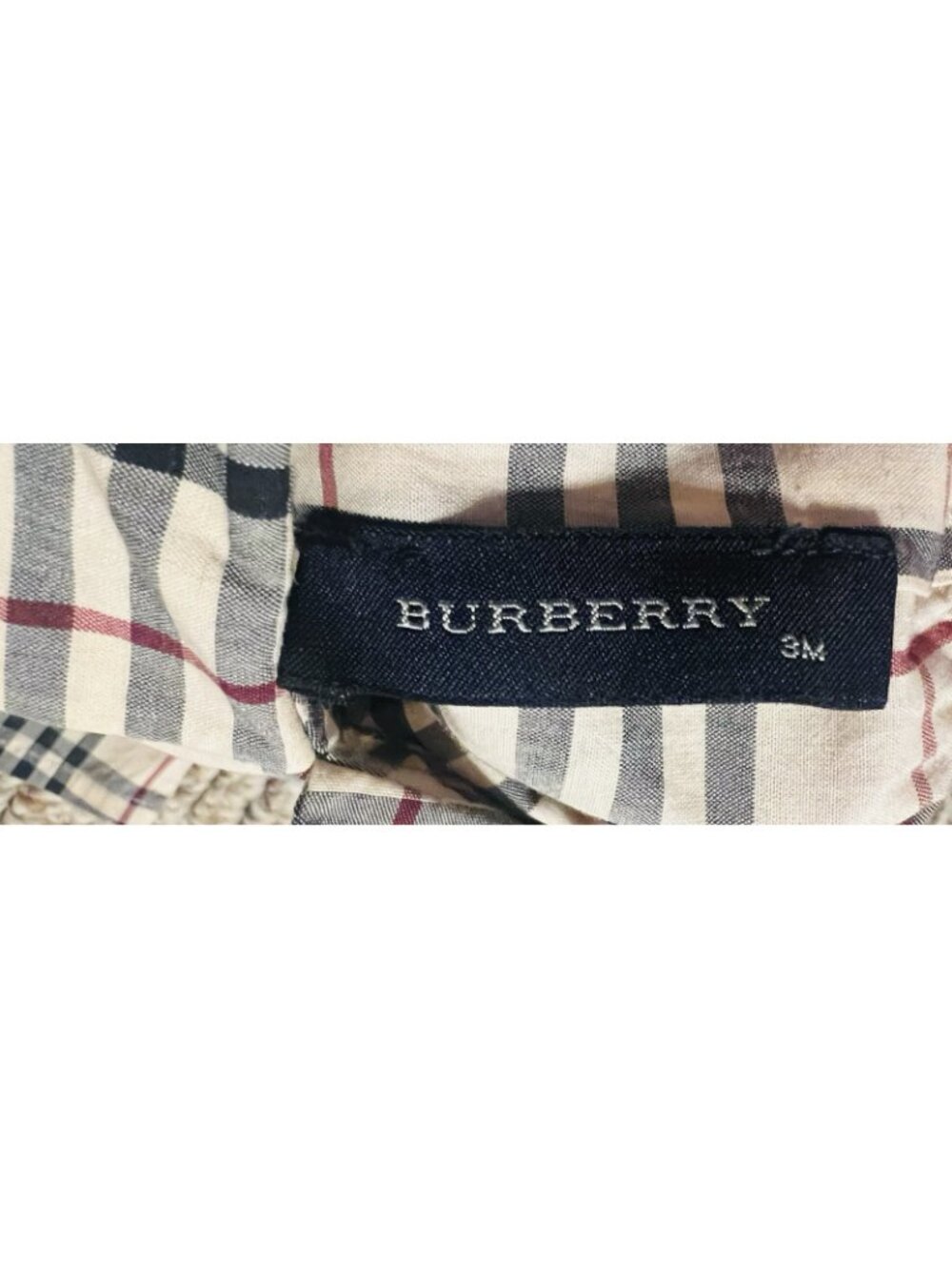 Burberry Baby Plaid Check Blouse Shirt Button Up Flare 3M CWF Tag Short Sleeve - Picture 3 of 5